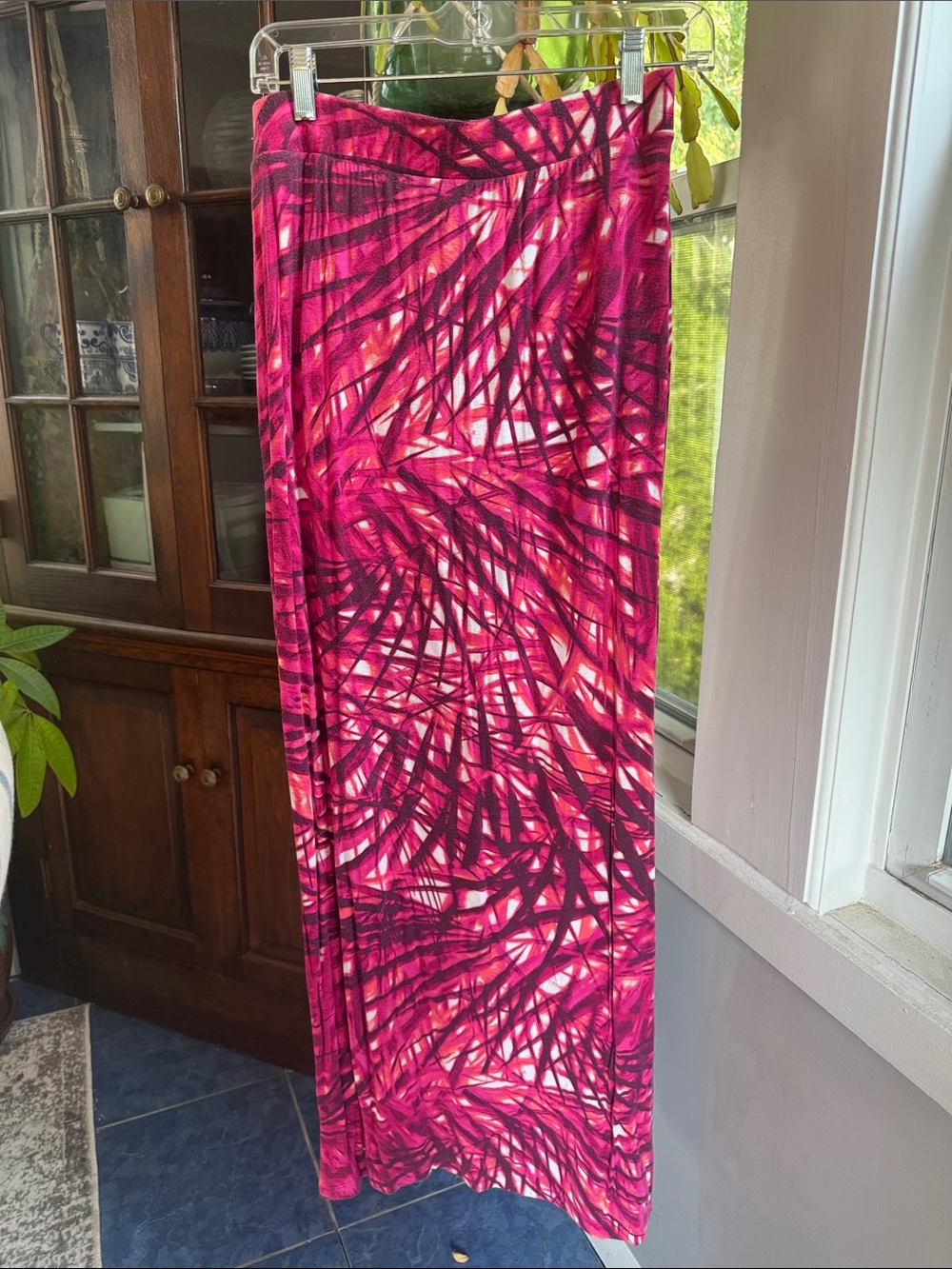 Apt. 9 Magenta Palm-Print Skirt